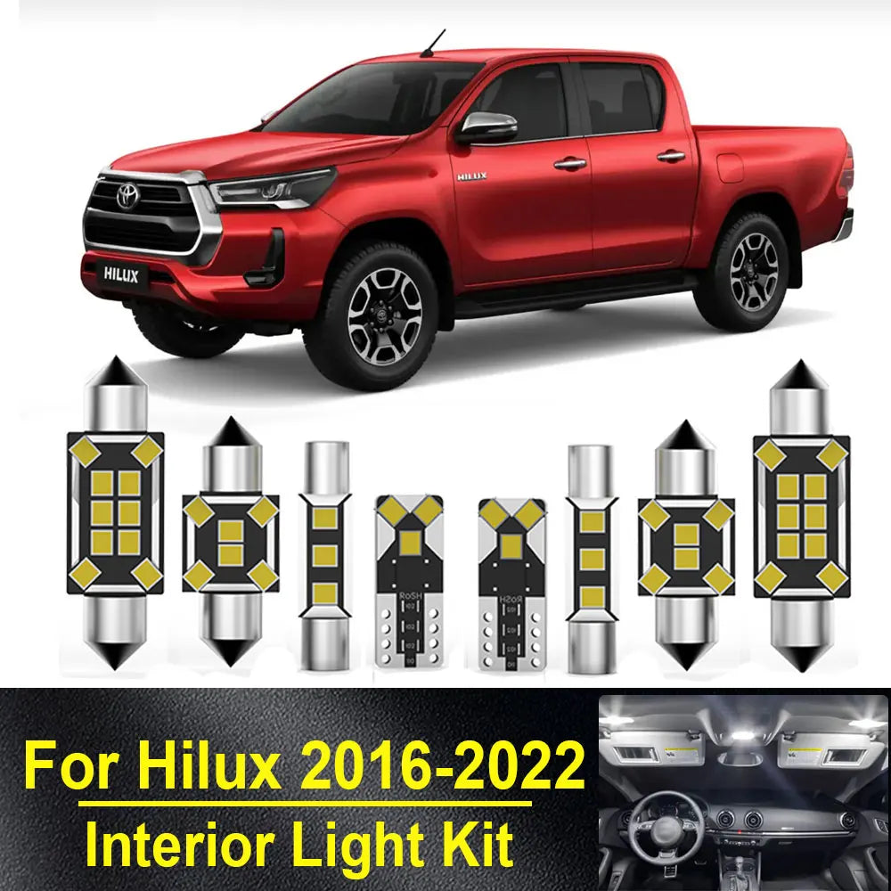 7-Piece LED Interior Light Kit for Toyota Hilux AN120 AN130 - Canbus Error-Free Bulbs | AUTOKITSHOP