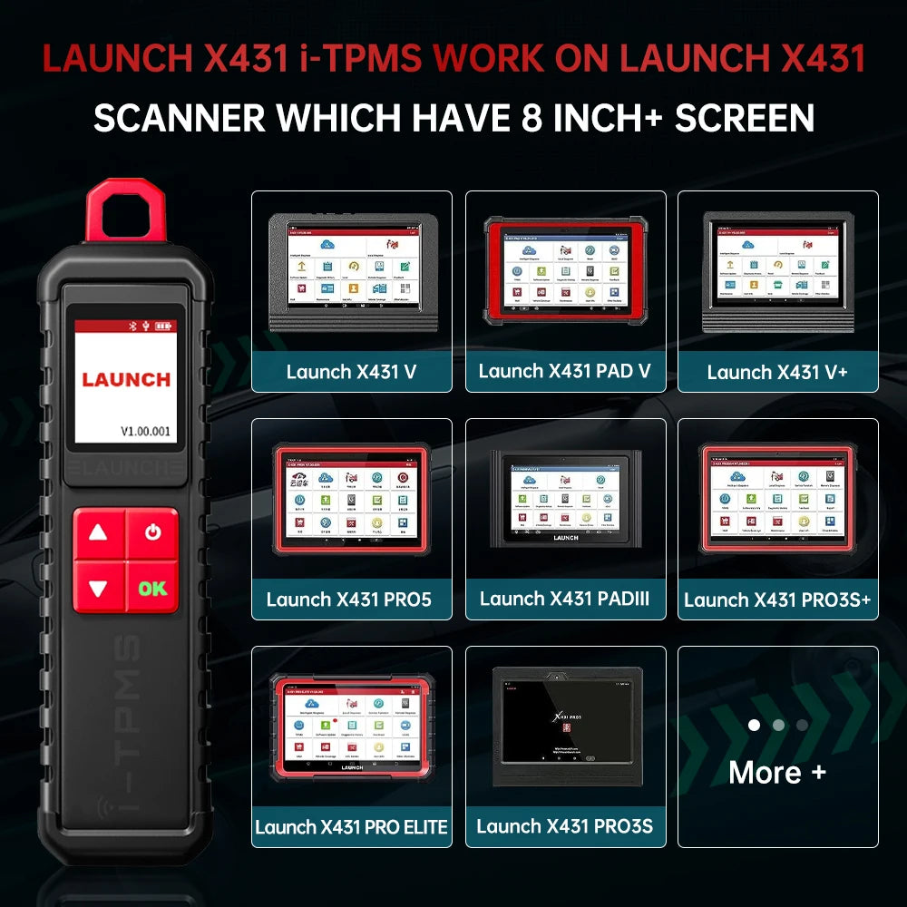 2025-LAUNCH X431 I-TPMS Car Tire Pressure Diagnostic Tool Relearn Active Program 315/433Mh