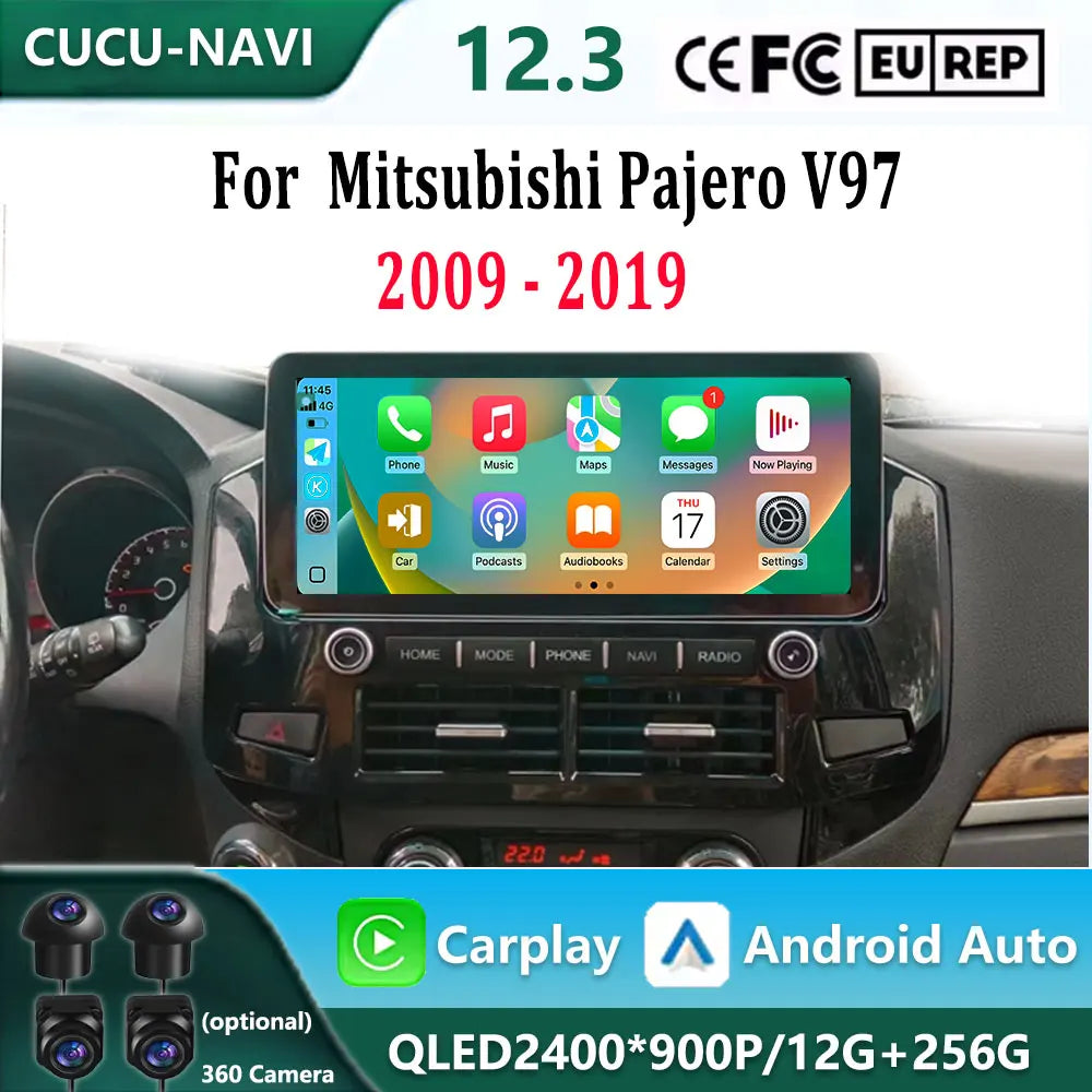 Android 14 Carplay DSP Stereo Car Radio Video Multimedia Player 12.3 inch QLED Screen WiFi | AUTOKITSHOP