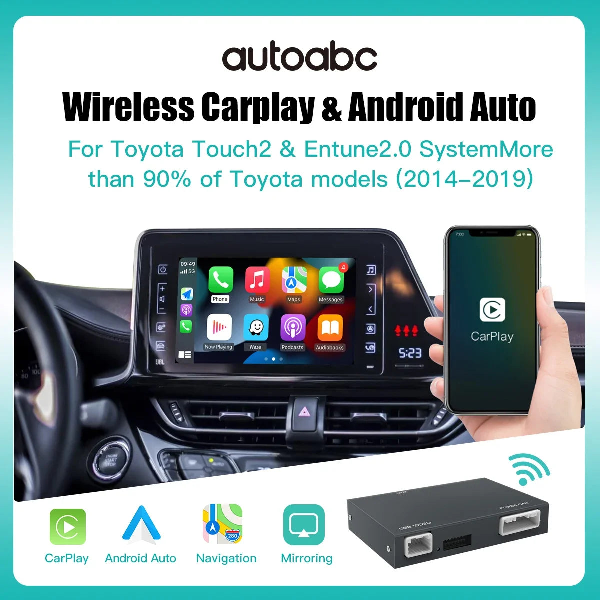 AUTOABC Carplay Android Auto for Toyota Touch2 Entune 2.0 Highlander Tundra Sienna Prius Y | AUTOKITSHOP