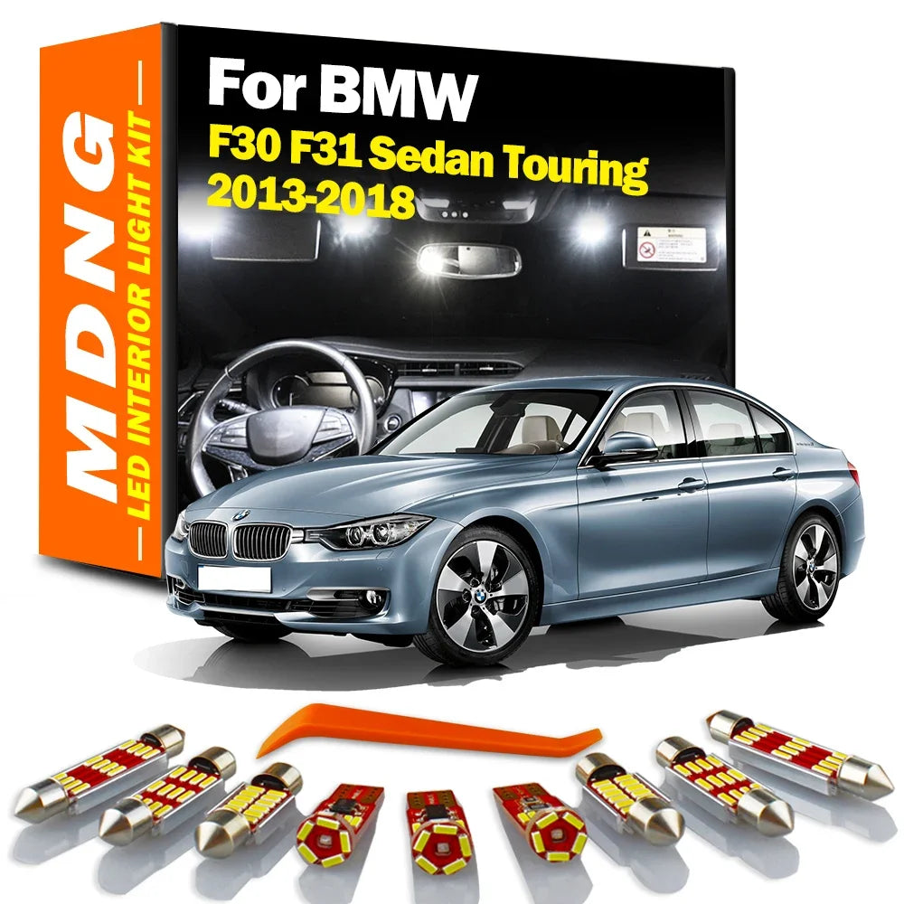 6-Piece LED Interior Light Kit for BMW 3 Series F30 F31 Sedan Touring 320 325 328 330 - Canbus Error-Free Bulbs | AUT...