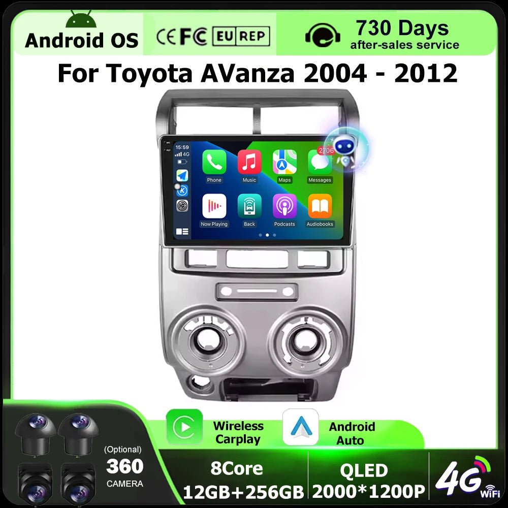 Car Radio Multimedia Video Player GPS Navigation Stereo For Toyota AVanza 2004-2012 Androi