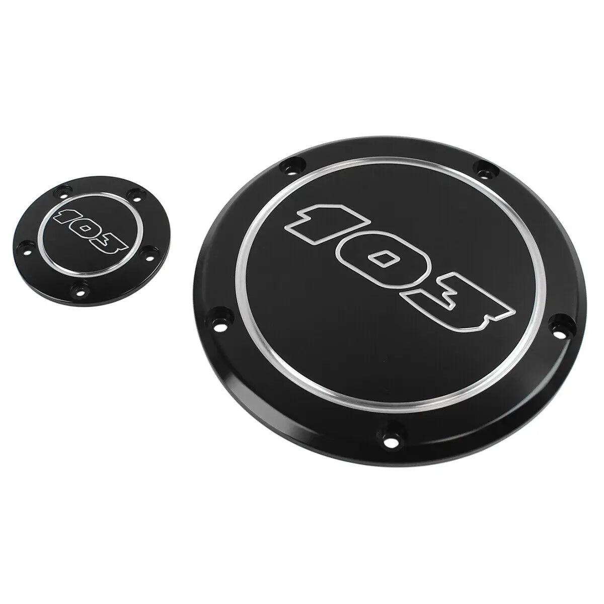 Black 103 Engine Derby Timing Clutch Side Cover Set Fit For Harley Softail Touring Dyna Road Kin - Automotive LED Light