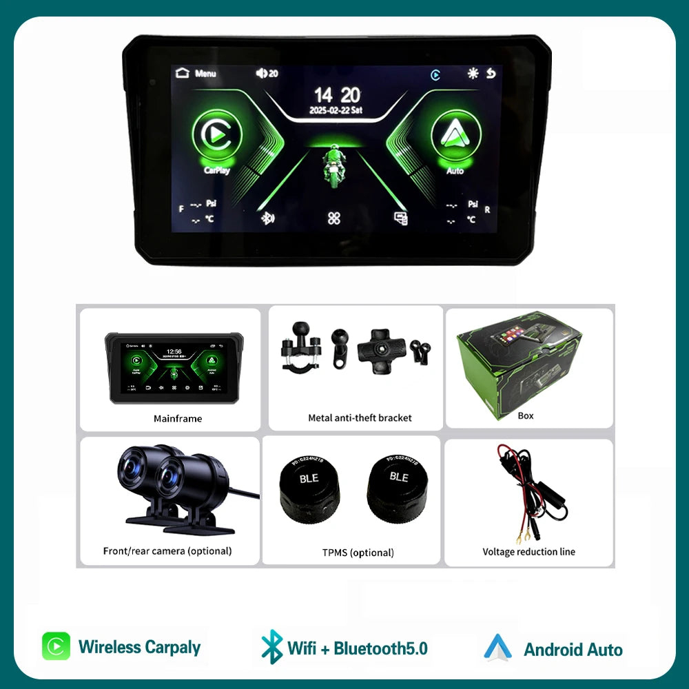 For Navigation Motorcycle Waterproof Apple Carplay 6 inch Display Screen Portable Motorcyc