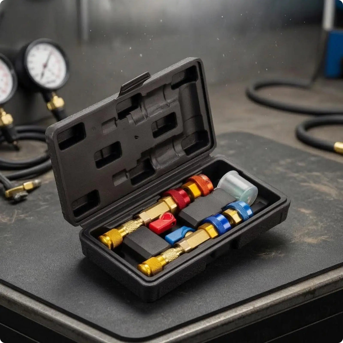 Valve Core Removal Kit Molded Interior Valve Core Replacement Tool Kit Hard Case - Automotive LED Light