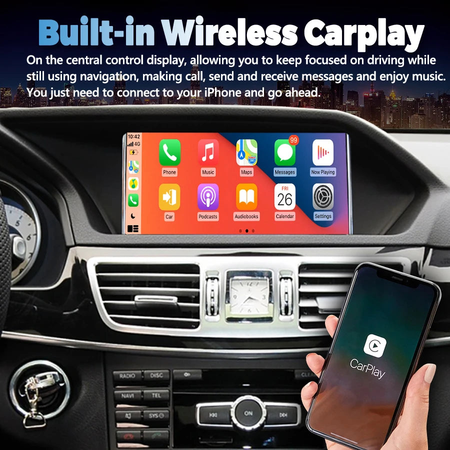 NAVIRIDER 8inch 668 4G SIM QLED Screen DSP For Benz E W207 A207 C207 2014 Android 14 Navi