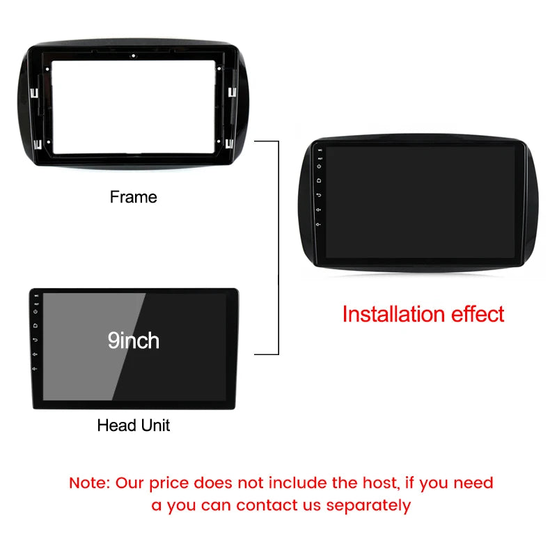 9inch Android Car Radio Fascia Adapter For Mercedes Benz Smart 2016 2017 2018 Headunit Fra