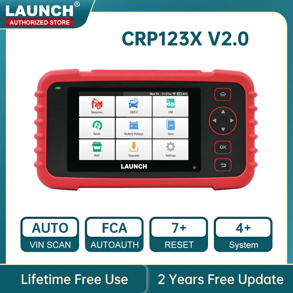 LAUNCH X431 CRP123X V2.0 Car OBD2 Diagnostic Tools Auto OBD Scanner ABS SRS Engine AT+ 7 R