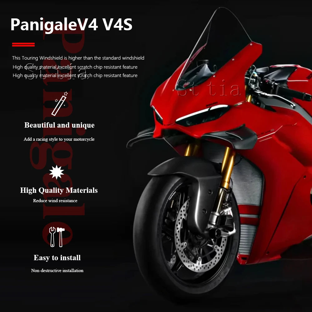 Wind Screen Fit Ducati Panigale V4 V4S V4R 2025 Motorcycle Windshield Windscreen for V4S V4R V4 - Automotive LED Light