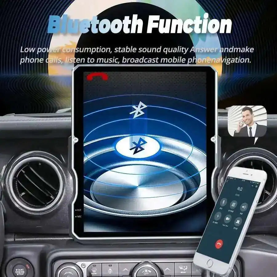 12.1" Android 14 Screen Car Radio For Jeep WRANGLER 2018-2023 Multimedia GPS Tesla Style V