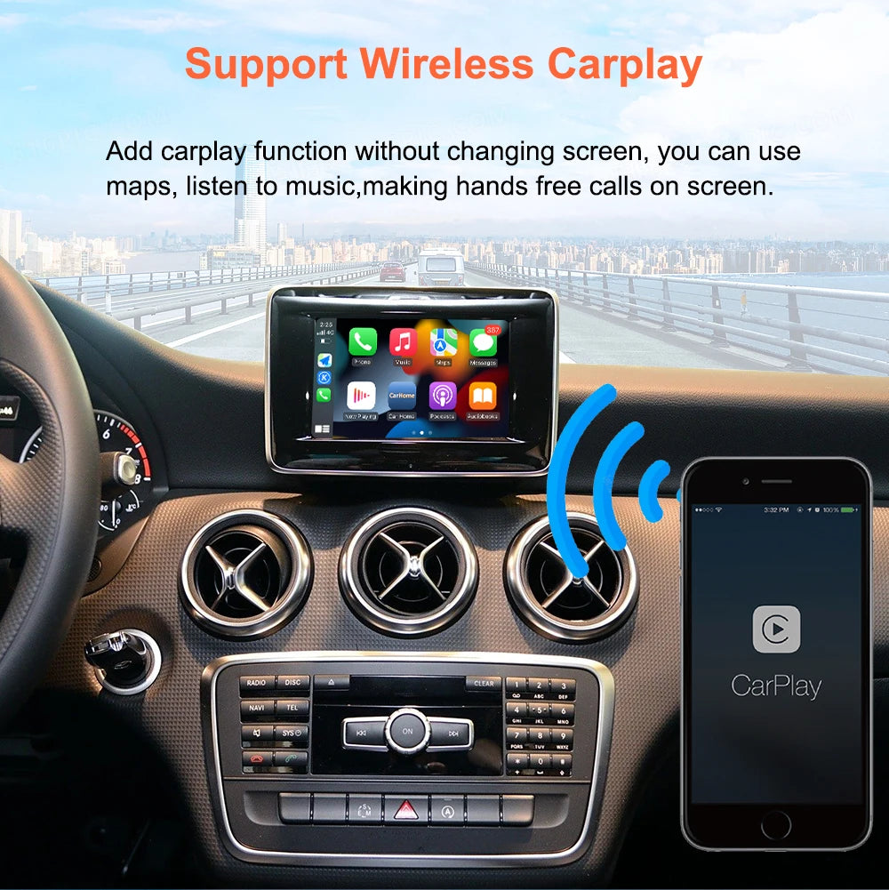 AUTOABC Wireless CarPlay Android Auto for Mercedes Benz A B C E Class GLA CLA GLK W204 W17