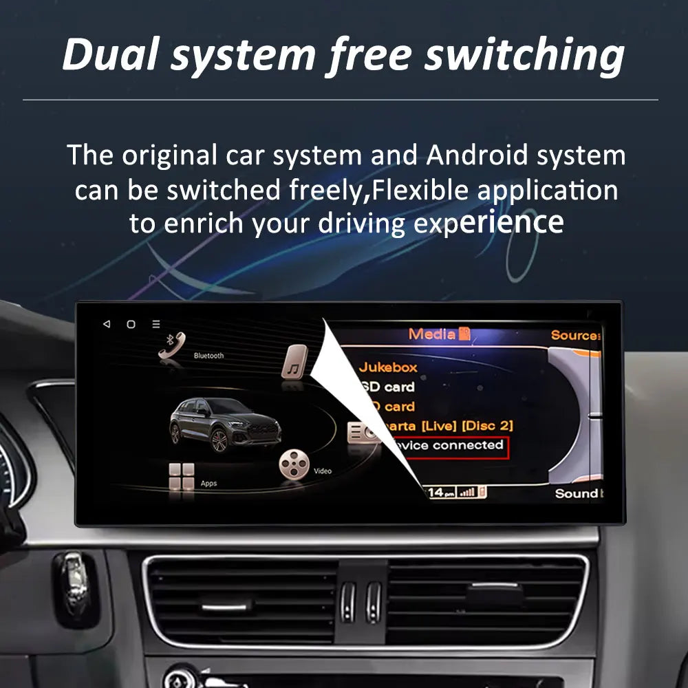 Wireless Carplay 4G Android 16 for Audi Q3 2013 - 2018 GPS Navigation Car Video Multimedia