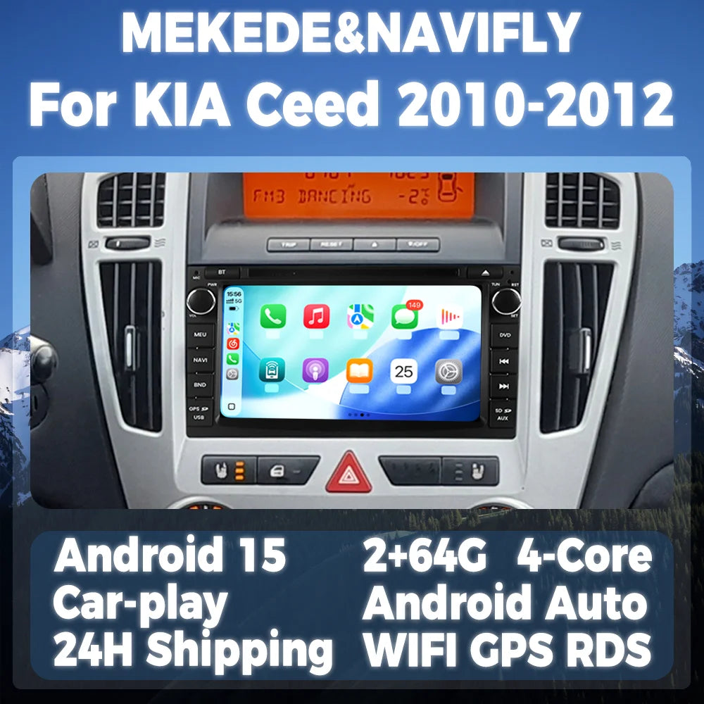 Wireless CarPlay Android Auto Multimedia Display Screen For KIA Ceed 2010 2011 2012 7inch