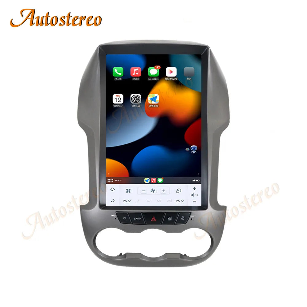 Vertical Screen Carplay Android 13 For Ford Ranger 2010-2015 Tesla Style Car GPS Navigatio