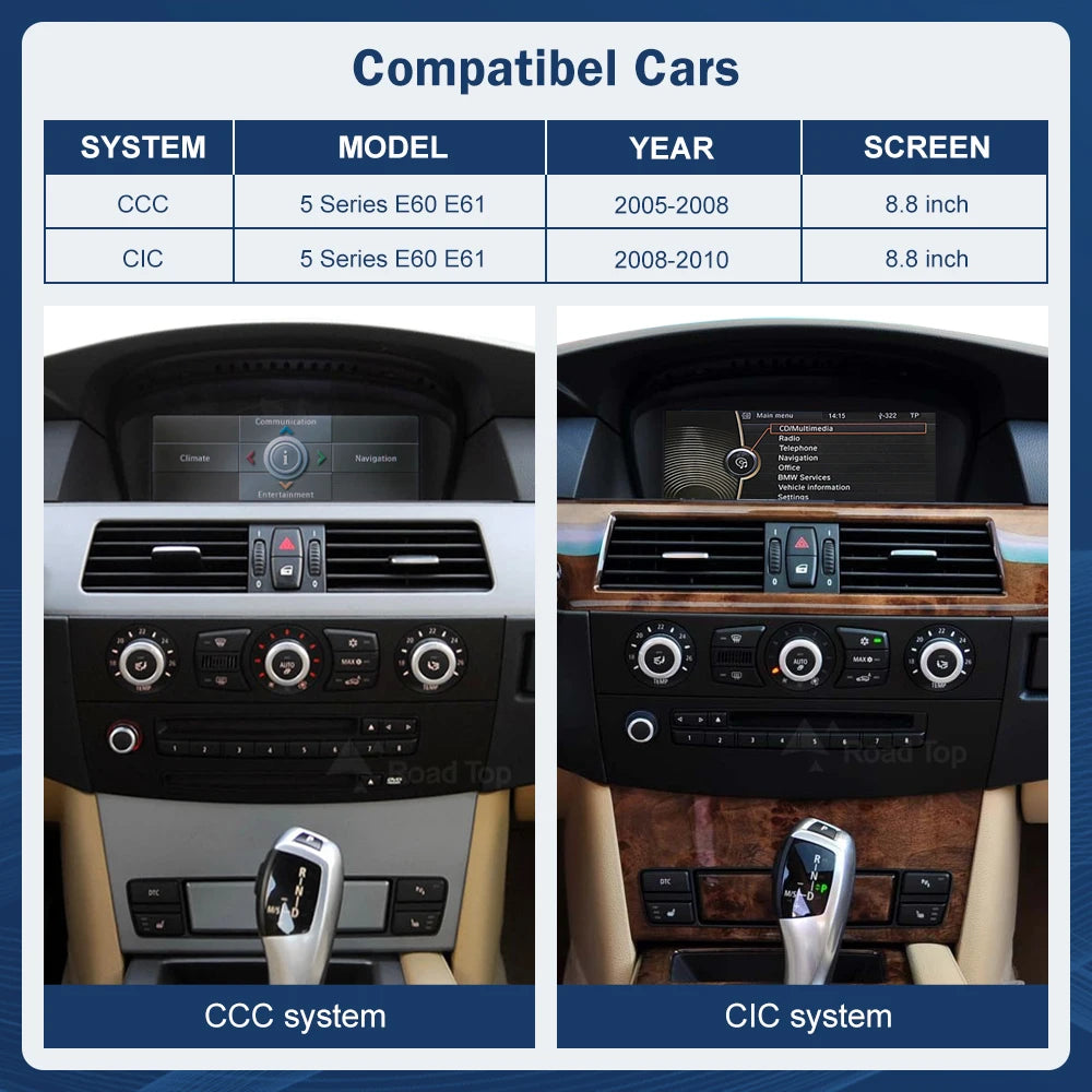 8.8INCH Wireless CarPlay Android Auto Car Multimedia For BMW 5 Series E60 E61 2005-2010 CC | AUTOKITSHOP