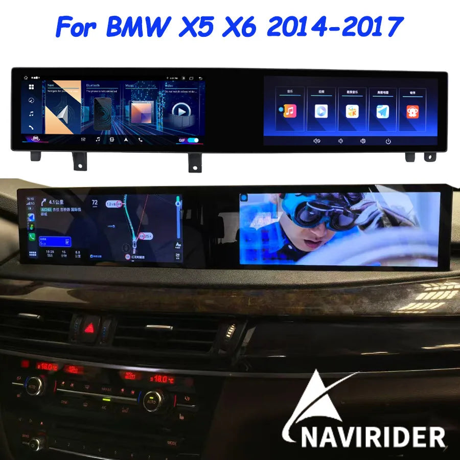 12.3" Dual screen Android13 For BMW X5 X6 2014-2017 5 Series F10 F11 2007-2017 Car Radio G | AUTOKITSHOP