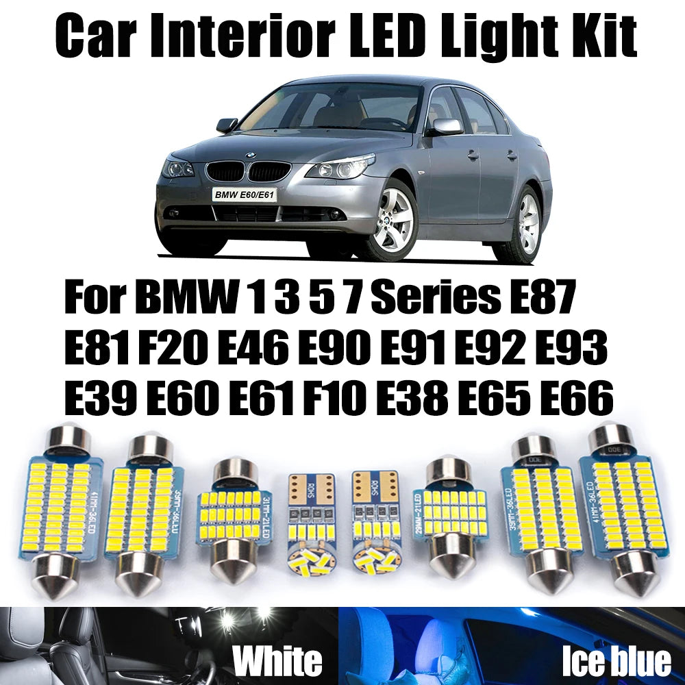 LED Interior Light Kit for BMW E87 E81 E82 E88 F20 F21 E46 E90 E91 E92 E93 E39 E60 E61 F10 F11 E38 E65 E66 Interior L...