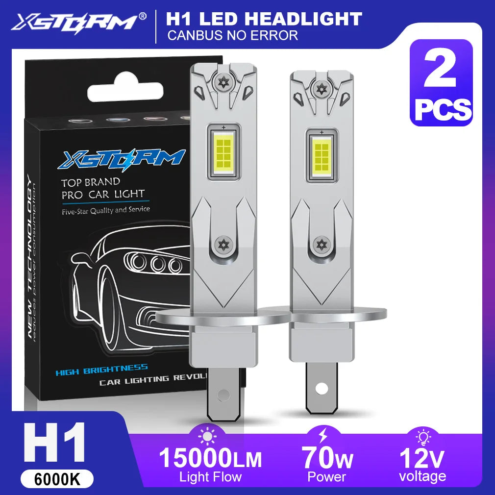 XSTORM H1 LED Light 70W 15000LM H3 LED Headlight Canbus Car Fog Lamp 3570 CSP Chips Turbo