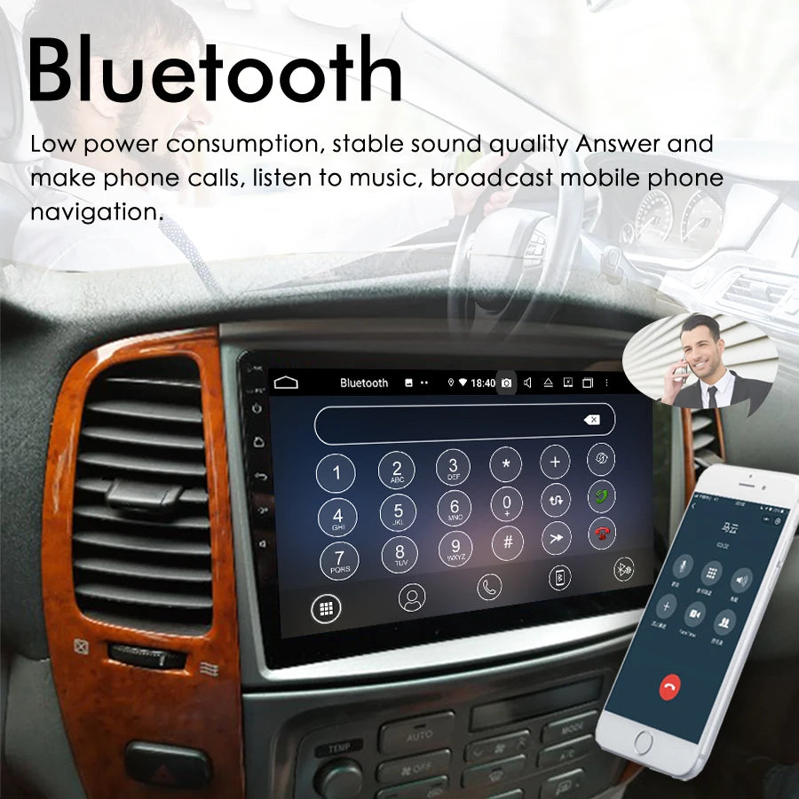8GB+128GB AI Voice Wireless CarPlay Car Radio For Toyota Land Cruiser LC100 For Lexus LX47