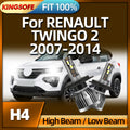 KINGSOFE H4 LED Car Lights Auto Headlight 6000K For RENAULT TWINGO 2 2007 2008 2009 2010 2