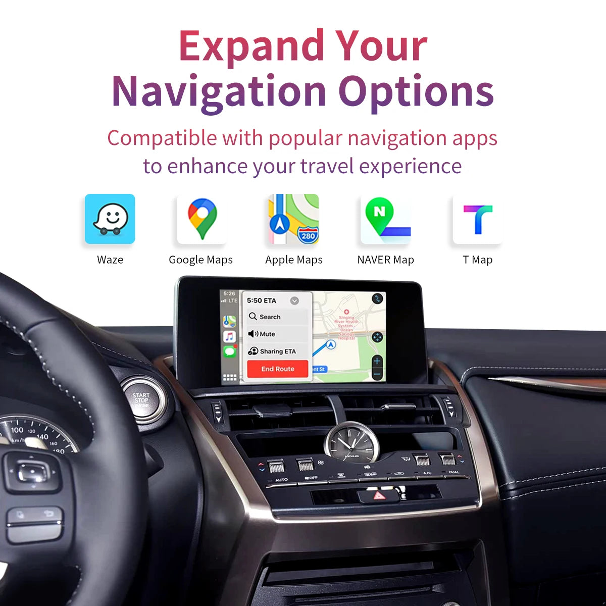 Wireless CarPlay Android Auto for Lexus NX-300 RX IS ES GS RC CT LS LX-570 2014-2019 with