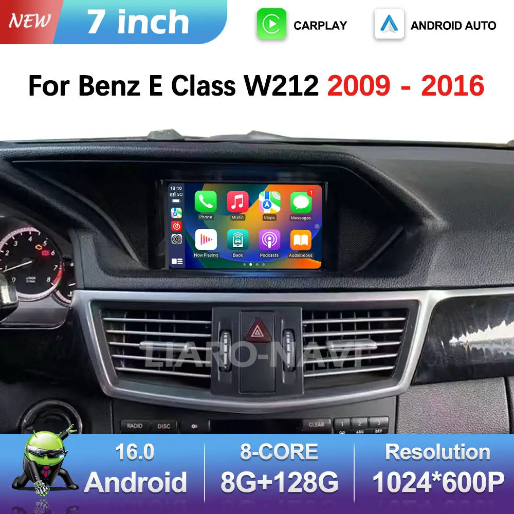 7 inch for Benz E Class W212 2009 - 2016 Android 16 Car Radio Video Multimedia Player GPS