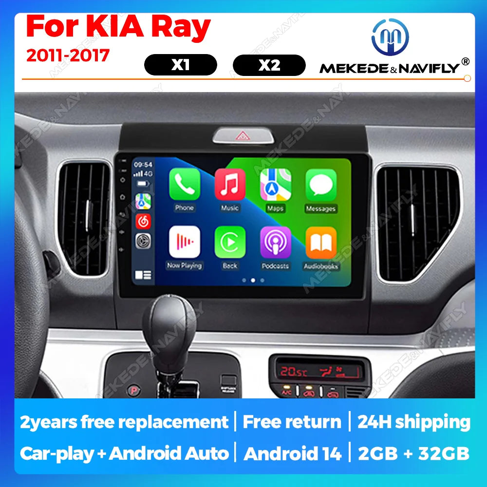 Android 14 Car Radio All In One For KIA Ray 2011-2017 2din Multimedia Video Player GPS Nav