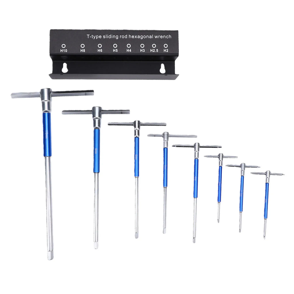 Motorcycle T Handle Wrench Set 2mm 2.5mm 3mm 4mm 5mm 6mm 8mm 10mm Non Slip Metric T Handle Spinn - Automotive LED Light