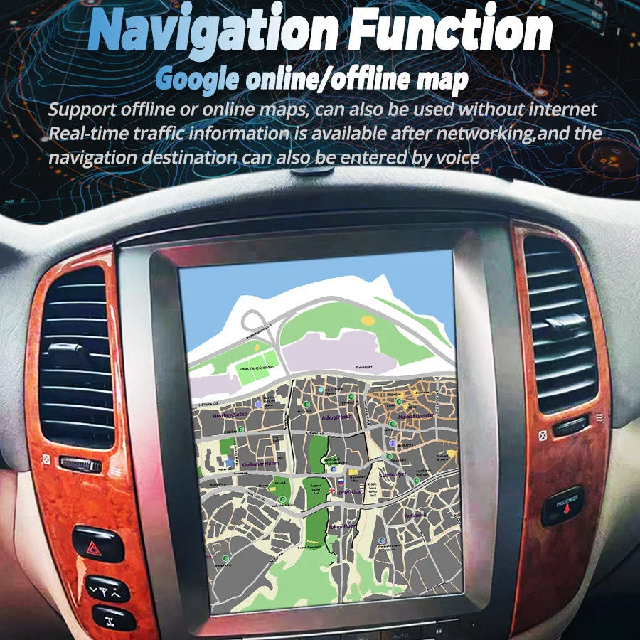 Android Screen Car Radio Player For Lexus LX470 For Toyota Land Cruiser LC100 J100 2002 GP
