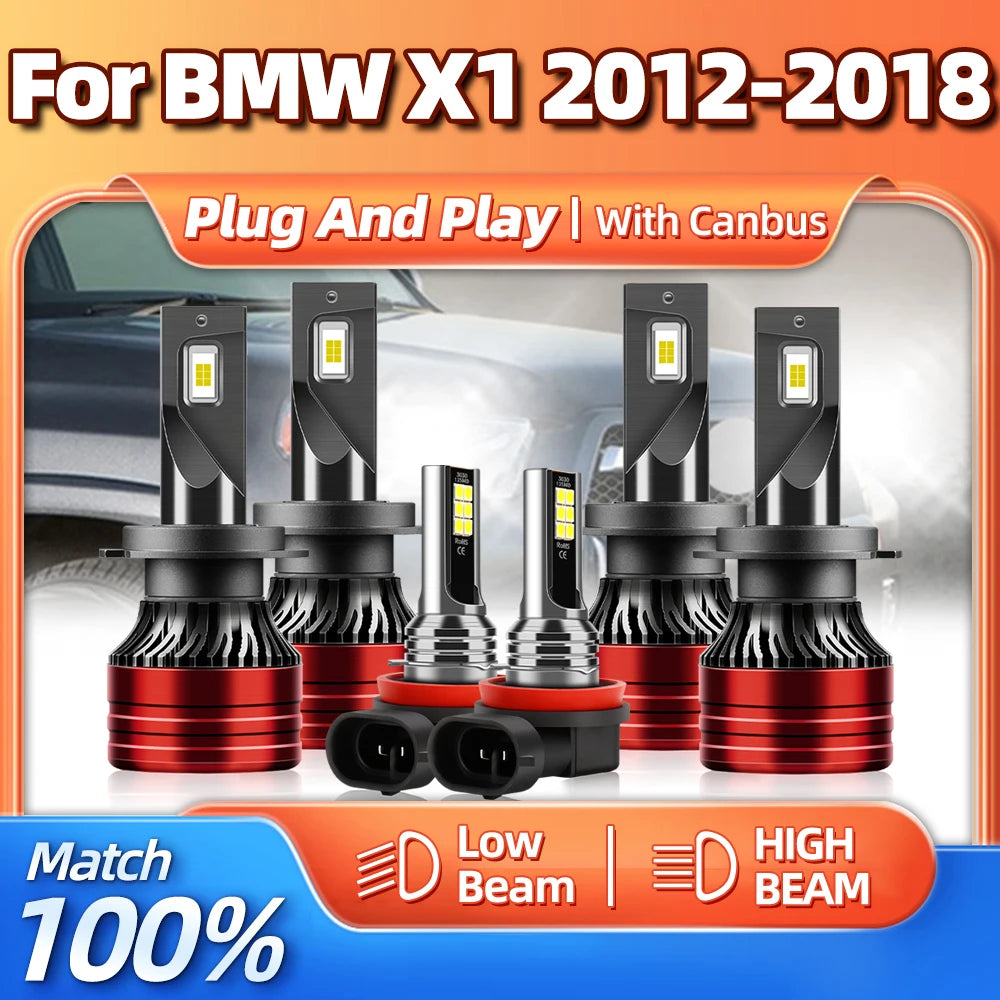 Canbus Led Headlight Bulbs 360W 60000LM Car Lamp 6000K White Auto Fog Light For BMW X1 201