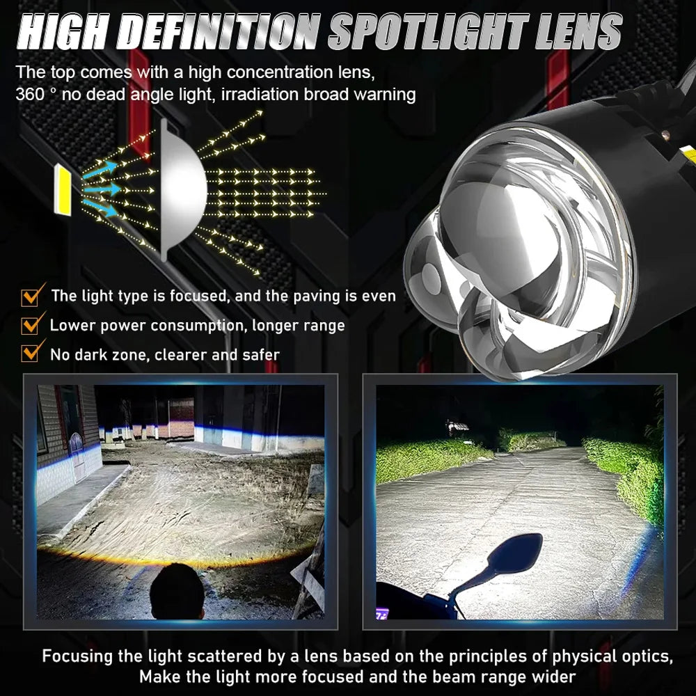 Bi LED H4 Projector Lens High Low Beam Car Bulbs Canbus H4 LED Auto Motorcycle LED Lamps W