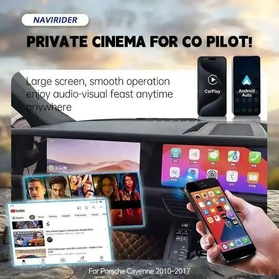 Carplay For Porsche Cayenne 2010-2016 Upgraded Interactive Dual Screen Android Multimedia  | AUTOKITSHOP