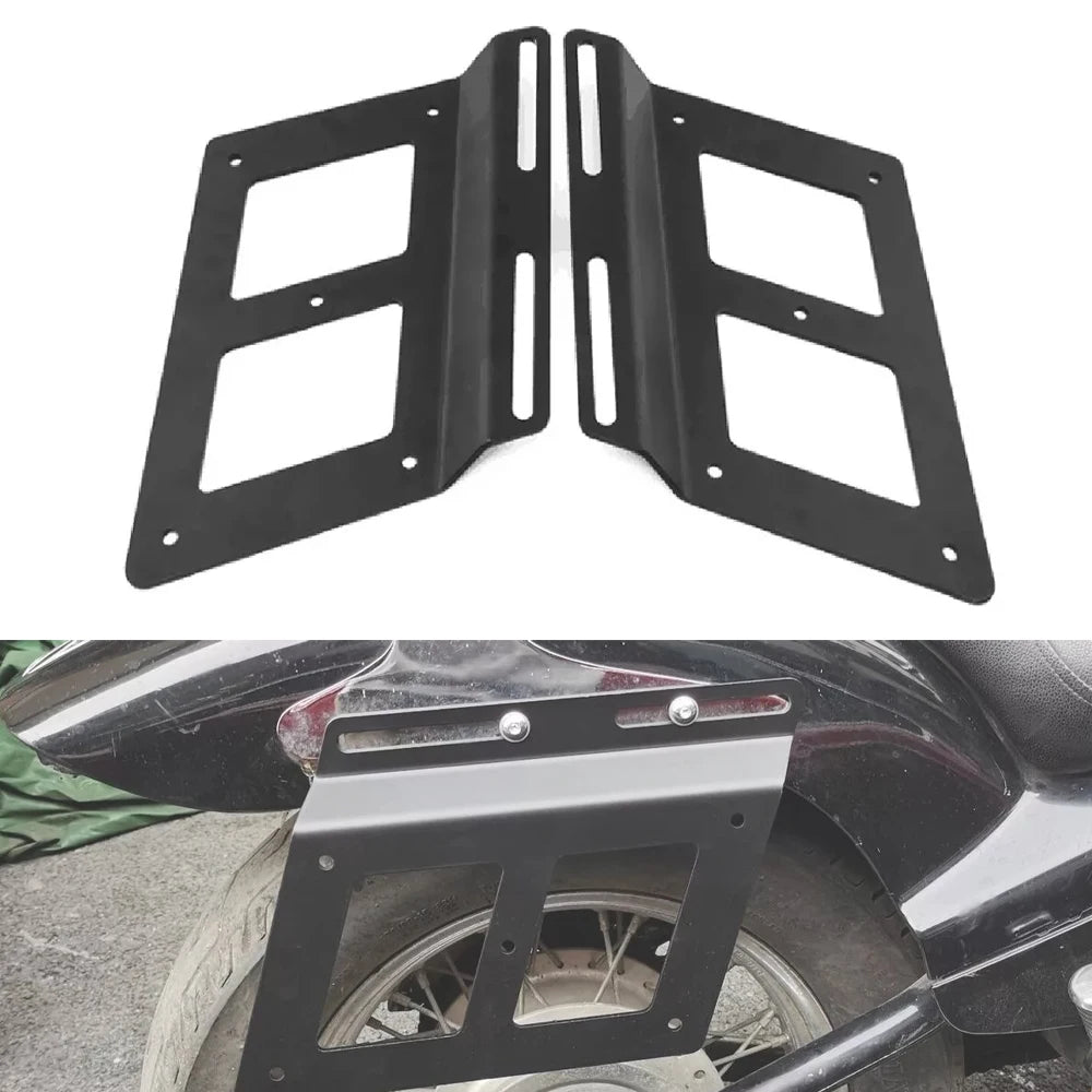 Universal Motorcycle Saddle Bags Mount Support Guards Side Bag Brackets for Harley Kawasaki Hond - Automotive LED Light