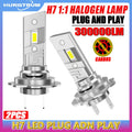 H7 Led Bulb 1:1 Halogen Size Wireless Car Headlight Plug And Play 16 Core 7035 CSP CHIPS 6