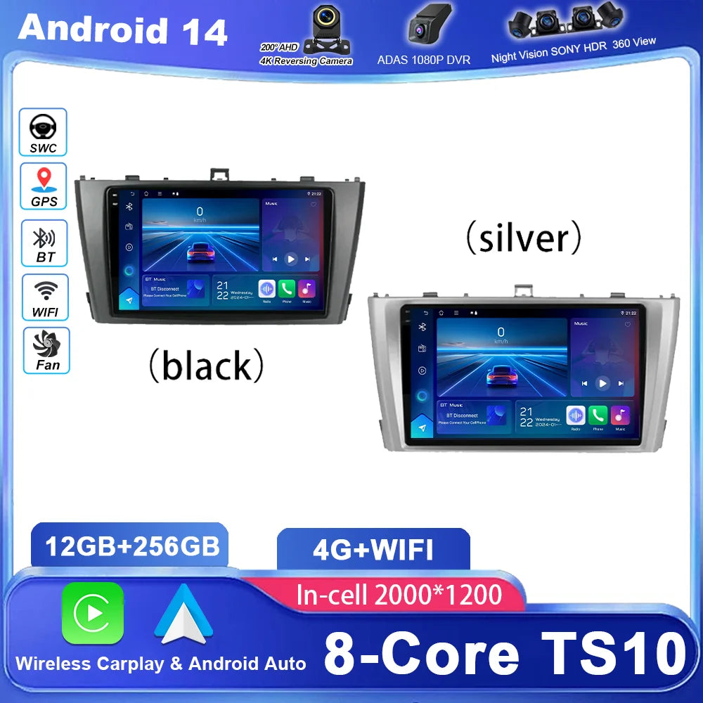 Android 15 Car Radio For Toyota Avensis T27 2009 -2015 Multimidia Video Player QLED Touch