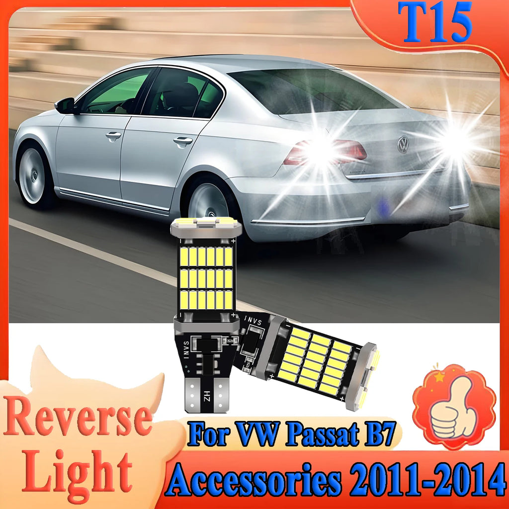 T15 W16W Car LED Reverse Light 6000K White CSP Chips For VW Passat B7 Accessories 2011-201