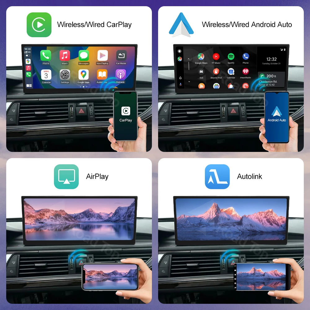 Road Top Multimedia Screen For Audi A6 C6 C7 A7 2011-2018 Wireless CarPlay GPS Navi Radio  | AUTOKITSHOP