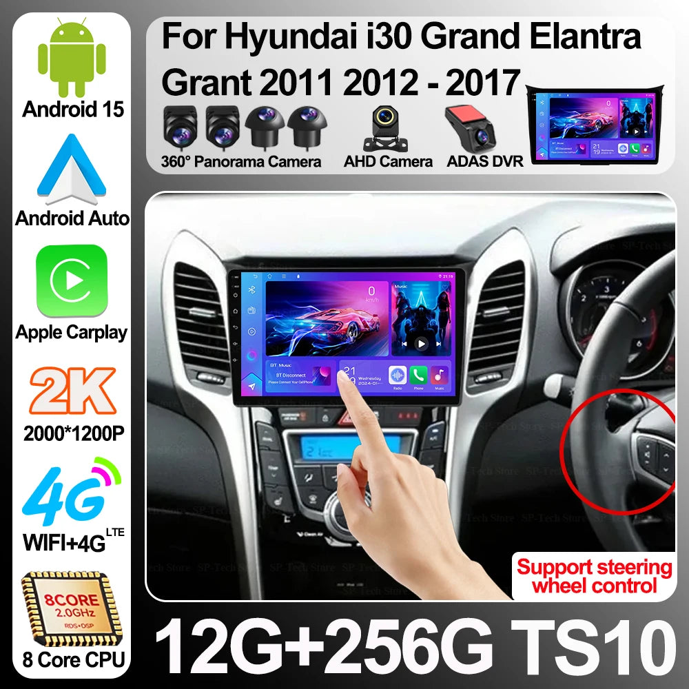 Car Multimedia Video Player For Hyundai I30 Grand Elantra Grant 2011 2012 2013 2014 2015 2 | AUTOKITSHOP