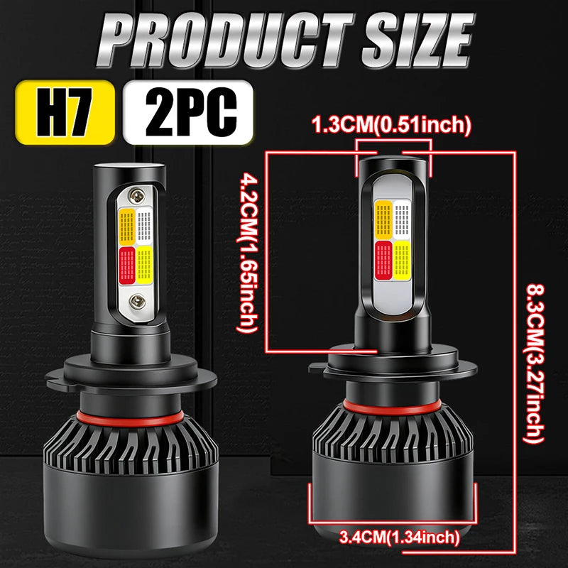 4Colors Strobe 5800W Bulb Car Headlight LED H4 H7 H1 LED Car Flashing Fog Lamp H8 H9 H11 9