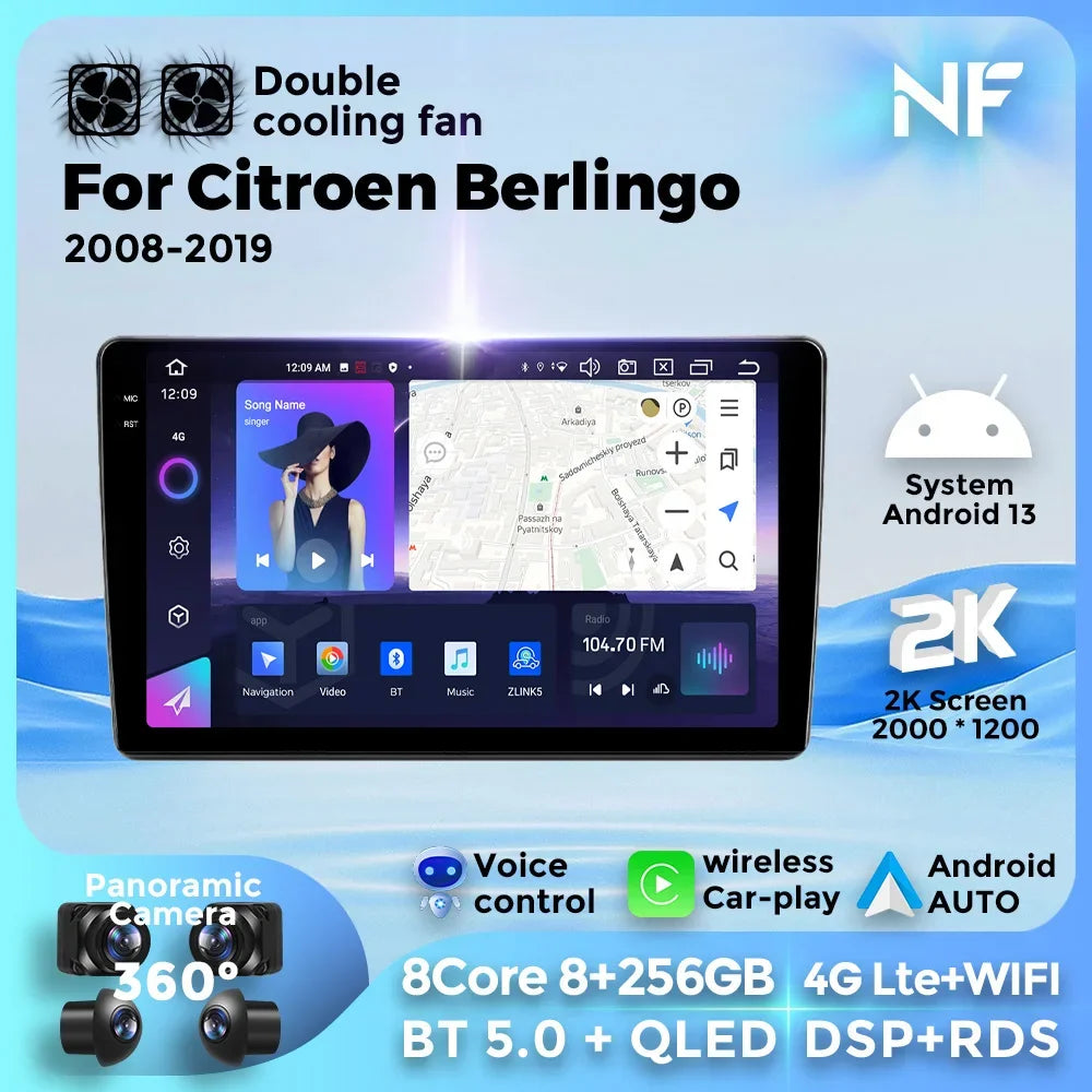 Android Auto Multimedia Player for Citroen Berlingo 2 B9 Peugeot Partner 2008-2018 Carplay | AUTOKITSHOP