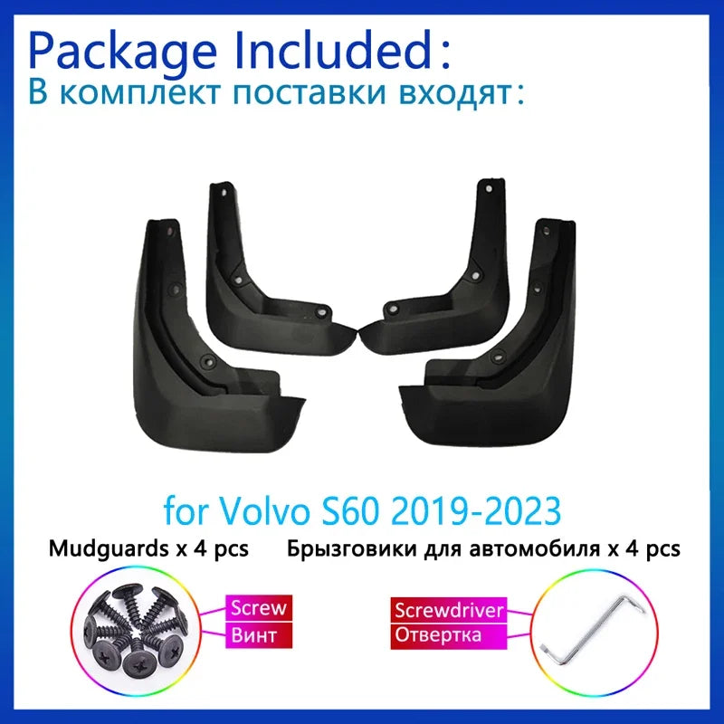 For Volvo V60 2019~2025 4PCS Car Mudguards Wheel Mud Flaps Splash Guards Front Rear Fender | AUTOKITSHOP