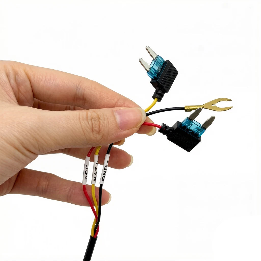 12 24V to 5V 2.5A Type C Hardwire Kit for Dash Cam with ACC Function, 24H Parking Monitor