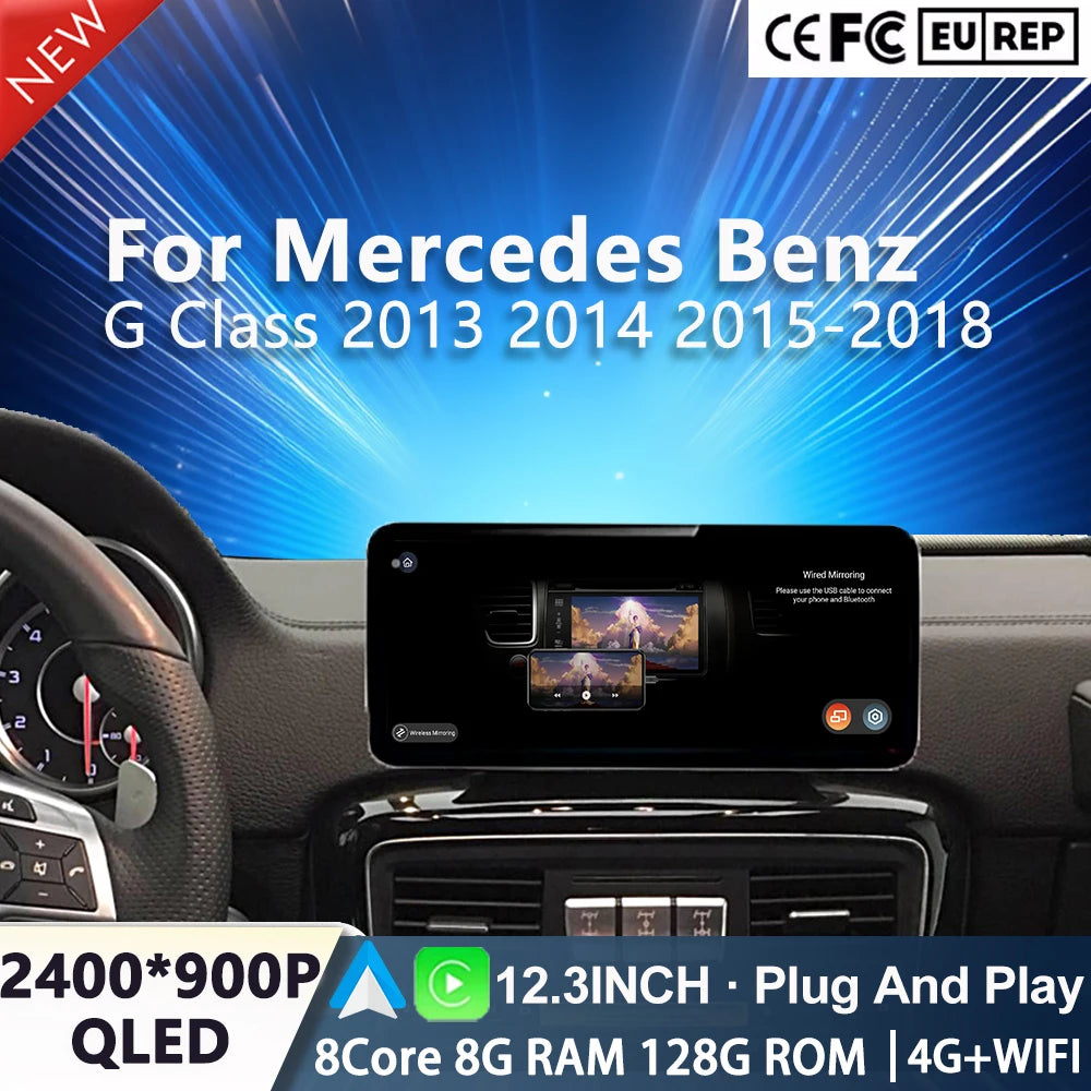 Wireless CarPlay Android 15 Navigation Car Radio for Mercedes Benz G Class 2013-2018 Multi | AUTOKITSHOP
