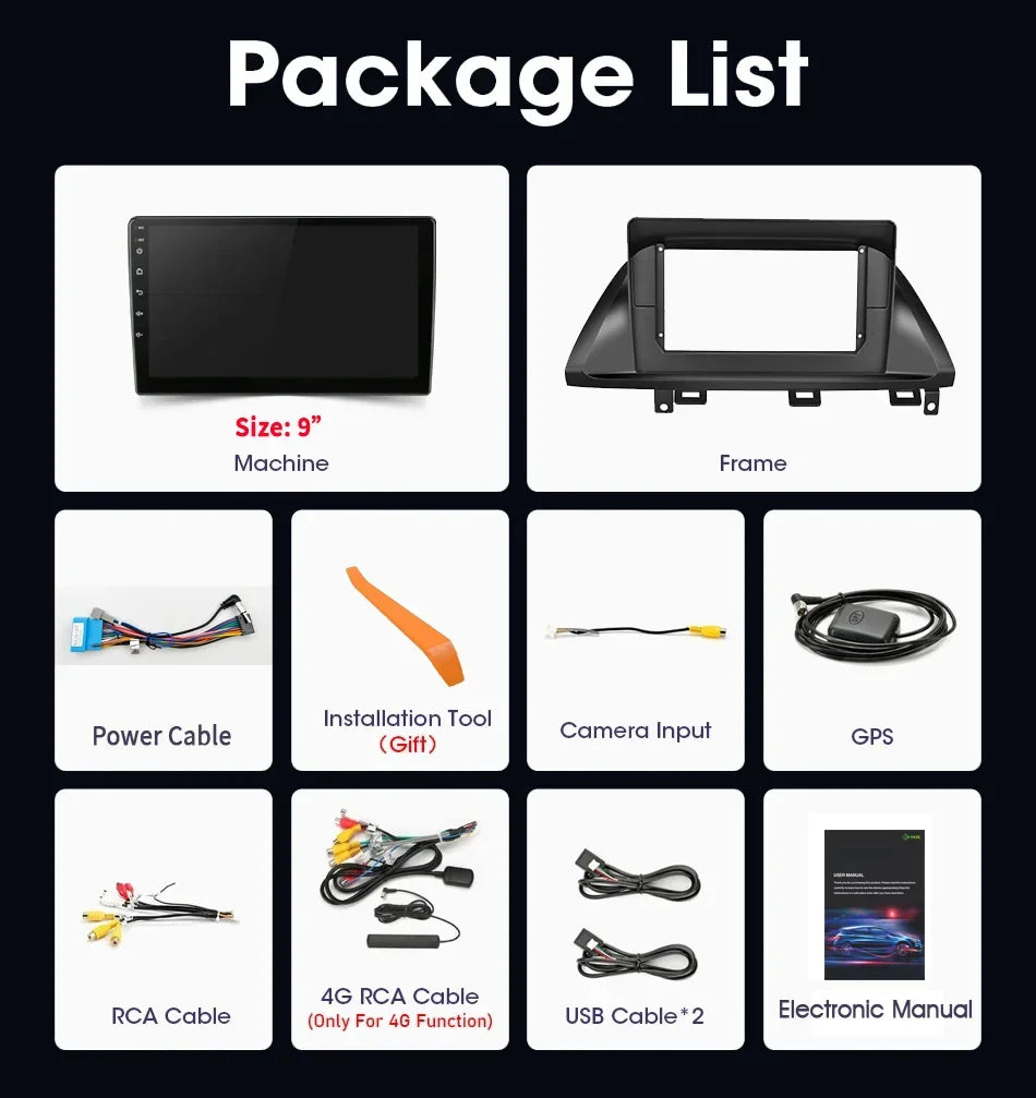 Car Radio For Honda Odyssey 2005-2010 Android 14 4G GPS Navigation Wireless Bluetooth Carp