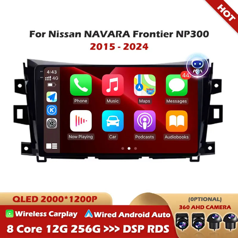 For Nissan NAVARA Frontier NP300 2015 - 2024 10' Android Auto Car Radio Multimedia Video P