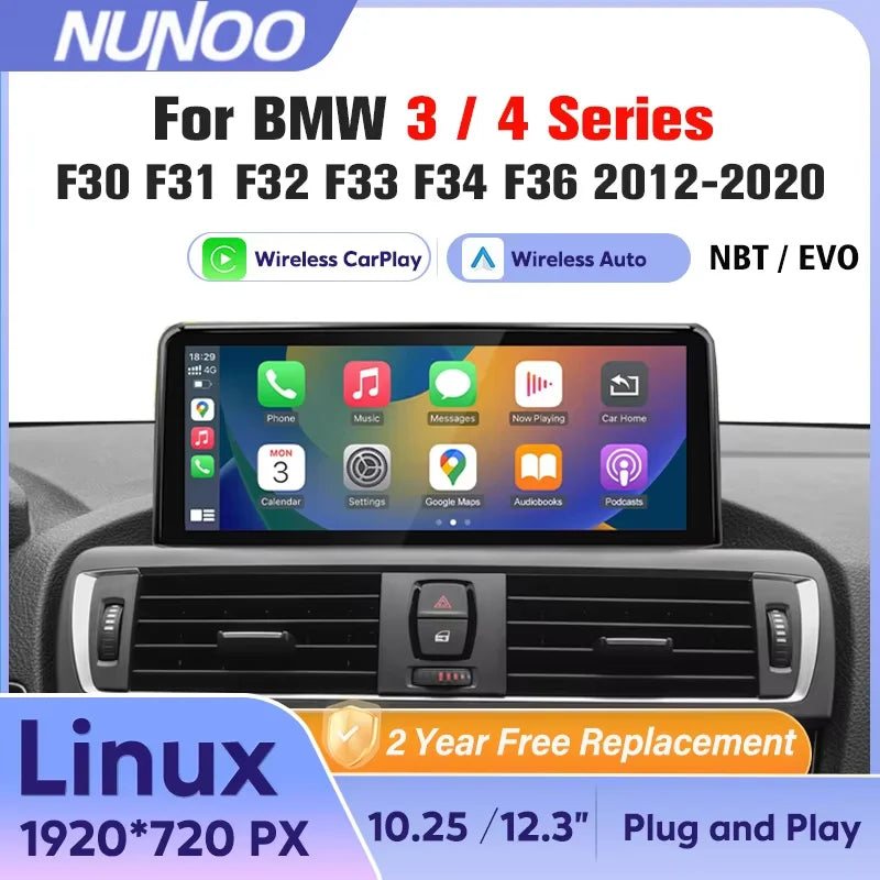 Linux NBT EVO Multimedia Display For BMW 3 4 Series F30 F31 F32 F33 F34 F36 2012-2020 Wire