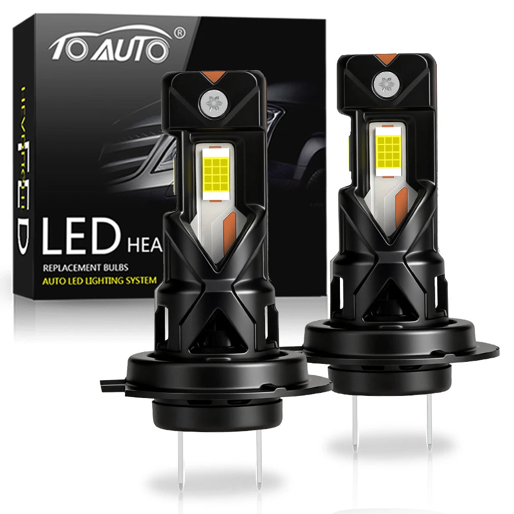 TOAUTO H7 LED Canbus No Error Headlights 15000LM 80W H1 H3 9005 H11 LED Lights Bulbs High