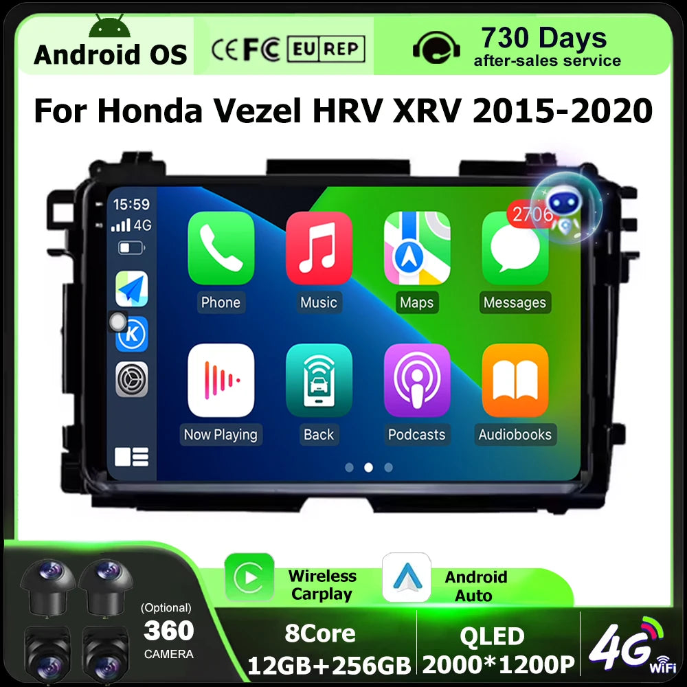 Android 16 Auto For Honda Vezel HR V HRV XRV 2015 2016 2017 2018 2019 2020 Car Radio Multi