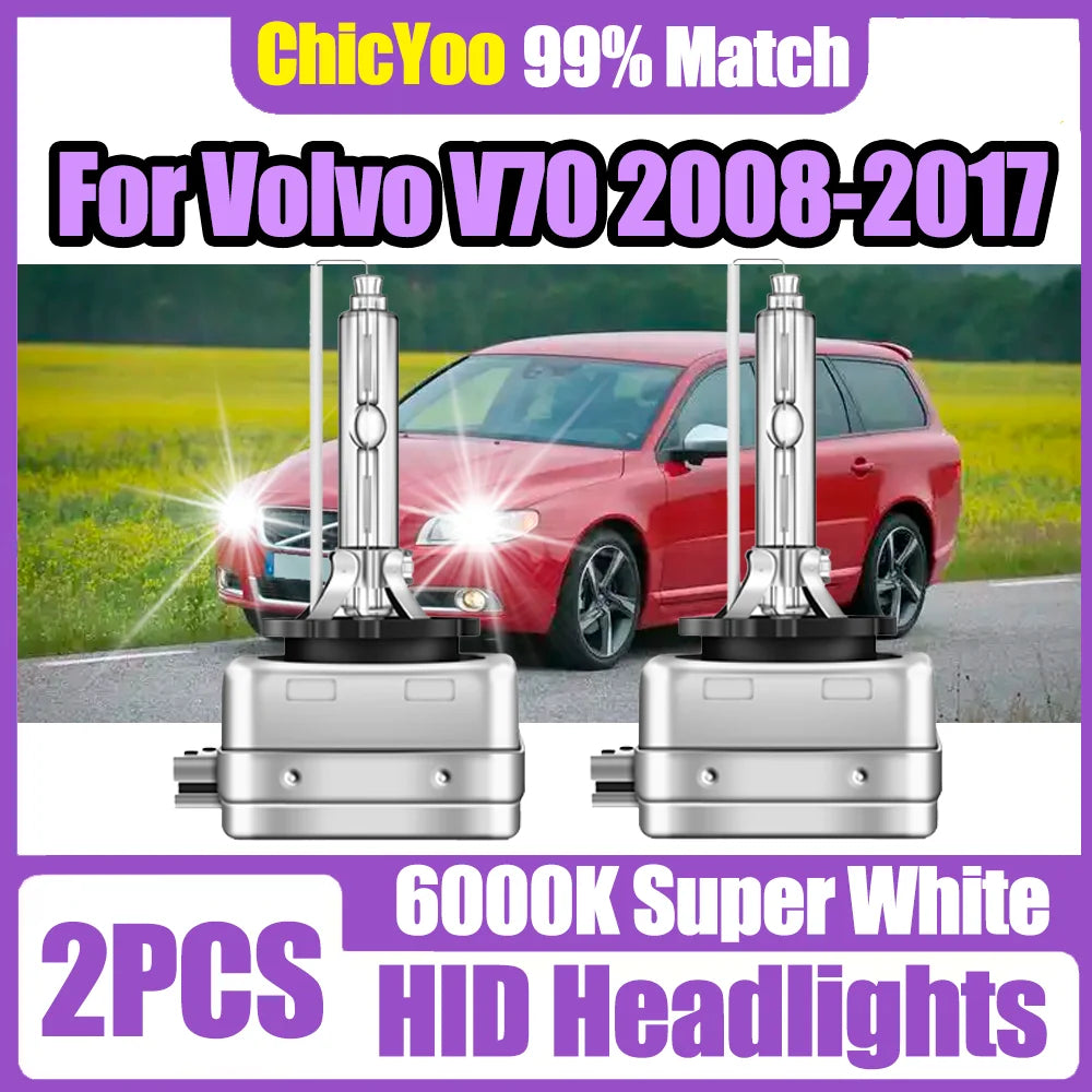 2X Car Front Lights 35W D1S HID Xenon Headlamp Bulbs 20000LM Canbus LED Headlights 6000K S