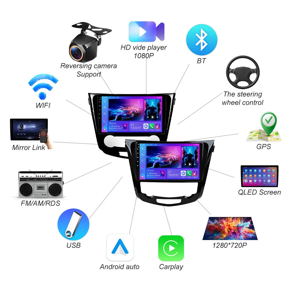 Android 16 For Nissan X-trail Xtrail X - Trail 3 T32 2013-2022 Qashqai 2 J11 Car Radio Mul | AUTOKITSHOP
